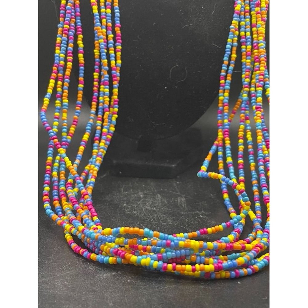 Seed Bead Multi Colored Multi Layered Statement N… - image 4